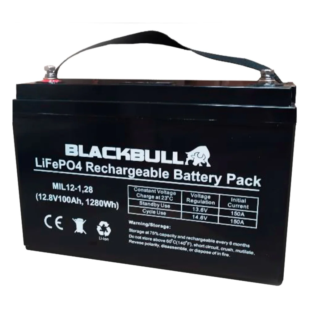Lithium Batterie LiFePo4 BlackBull 12.8V 100Ah - MIL12-1,28 -  FMComponents.de
