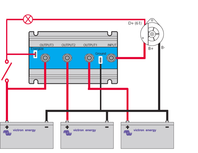 Separador Victron de baterías Argofet 100-2 Dos baterías 100A - ARG100201020