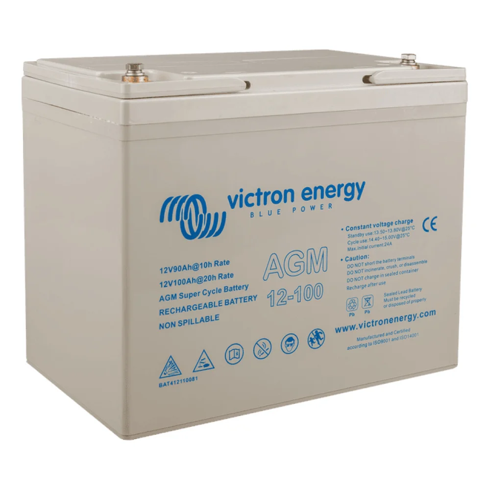 Batería Victron 12V/100Ah AGM Super Cycle (M6) – BAT412110081 (side)