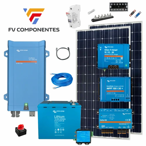 Kit Solar Camper Victron Multiplus 1200W - Litio 200Ah - Lite 2