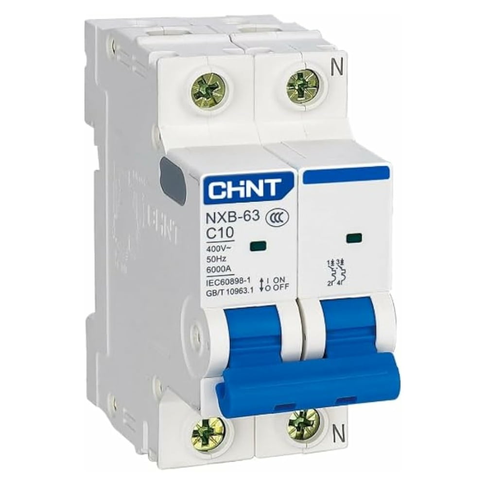 Circuit breaker Chint NXB-63 C10 10A C 6kA - NXB-63-2-10C