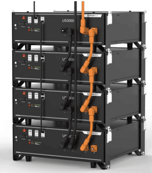 4 módulos Bateria de Litio 3.5kWh Pylontech - US3000C 48V sobre brackets