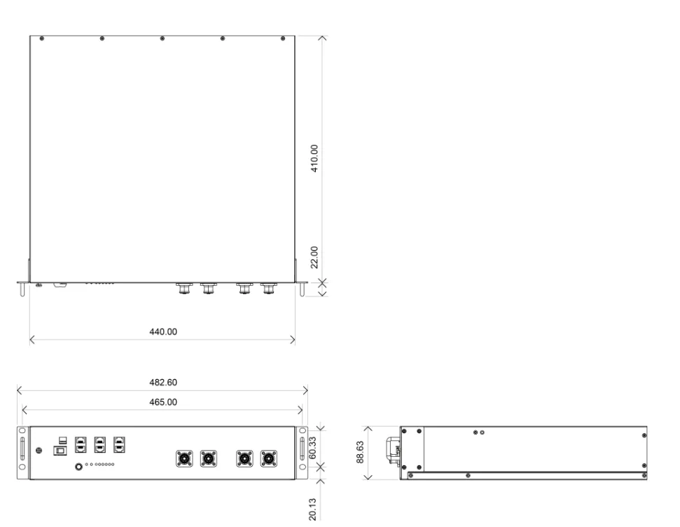 Medidas Bateria de litio 2.4kWh Pylontech - US2000C 48V