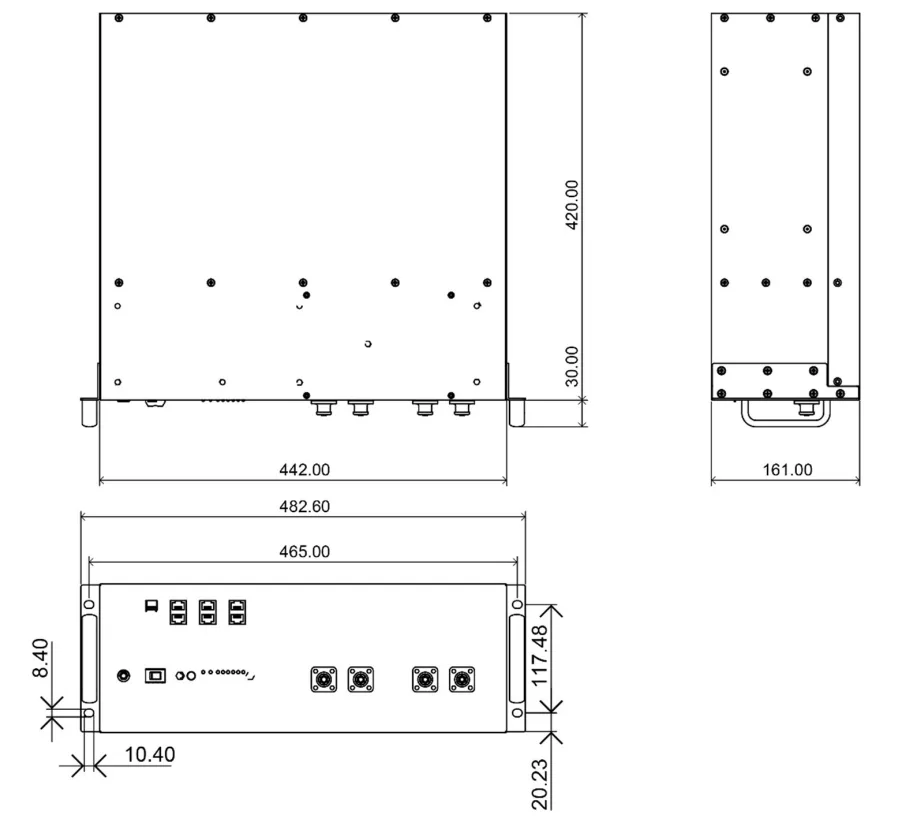 Dimensiones Bateria de litio 4.8kWh Pylontech US5000 48V