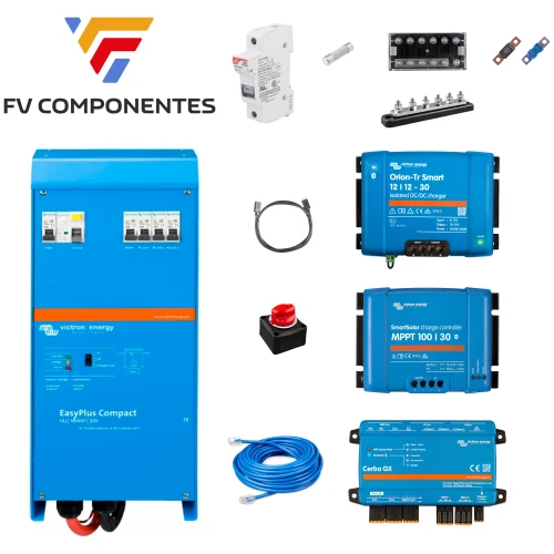 Kit Solar Camper Inversor Cargador 12V EasyPlus 1600VA – Litio 200Ah