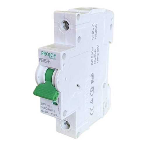 Circuit breaker 1 Pole 16A 250VDC Projoy - PEBS-H-63 - 17.01PEB0013