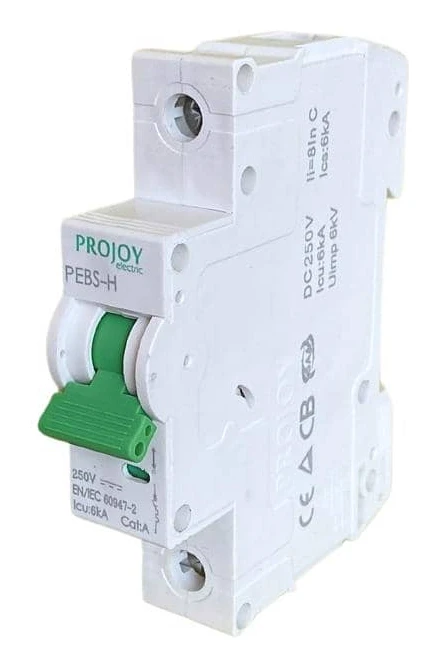 1 pole 250 V (1) Circuit breaker 1 Pole 16A 250VDC Projoy - PEBS-H-63 - 17.01PEB0013