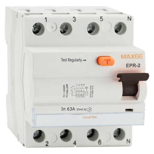 Maxge Alpha+ 4P differential, 63A, 300mA. Class A superimmunised. 10kA - EPR4A063300