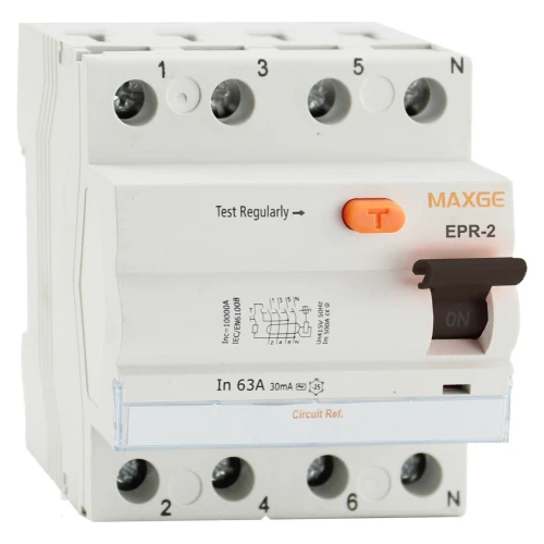 Diferencial Maxge Alpha+ 4P, 63A, 300mA. Clase A superinmunizado. 10kA
