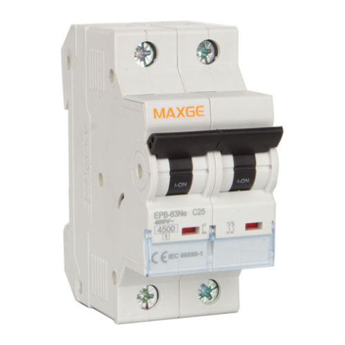 Maxge Alpha+ 2P, 25A, curva em C, 6kA - EPB63ME2C25