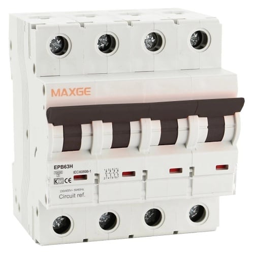 Maxge Alpha+ 4P, 20A, C-curve, 10kA - EPB63H4C20