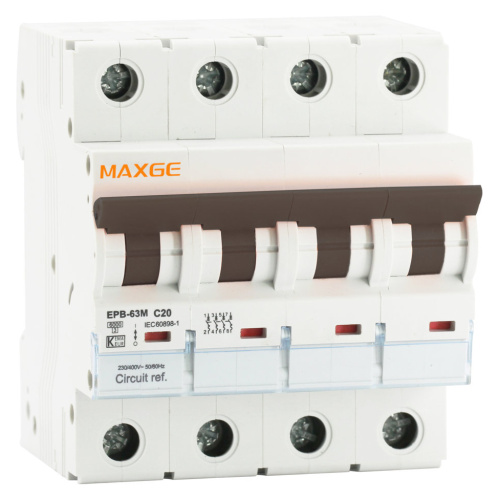 Maxge Alpha+ 4P, 50A, curva em C, 10kA - EPB63H4C50