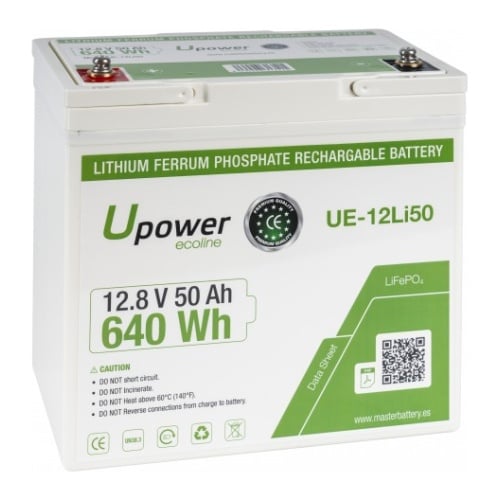 Bateria de lítio Upower 12.8V/50Ah - UE-12Li50