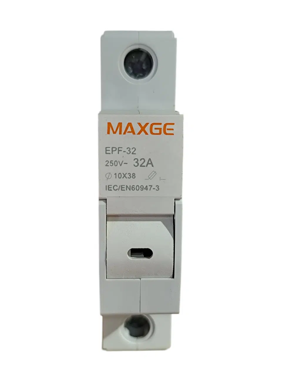 Base portafusibles cilíndricos 10x38mm 1P 32A. Maxge - EPF321