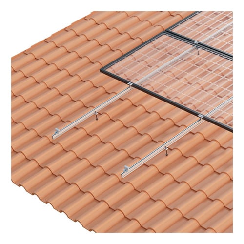 SUNFER 01V3 Anschraubbare koplanare Halterung für Ziegeldach. 3 vertikale Module - 14048