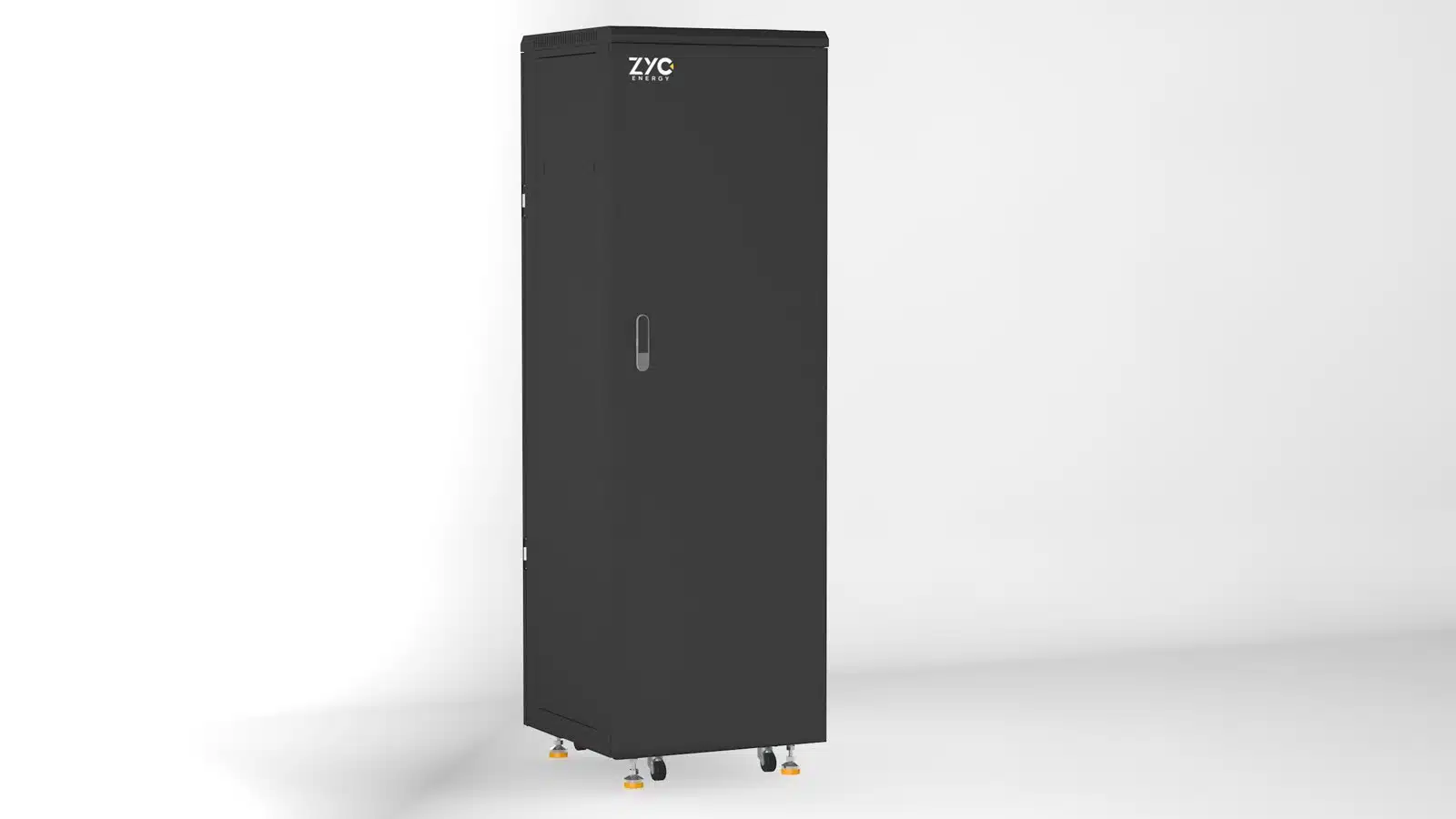 ZYC SIMPO cabinet with 10 batteries, side view