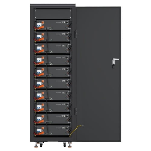 Armoire précâblée ZYC SIMPO pour 10 batteries · jusqu'à 51,2 kWh
