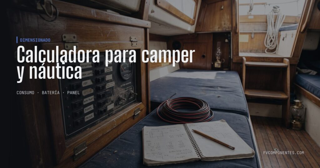 Calculadora para autocaravanas e náutica — guia técnico da FV Componentes