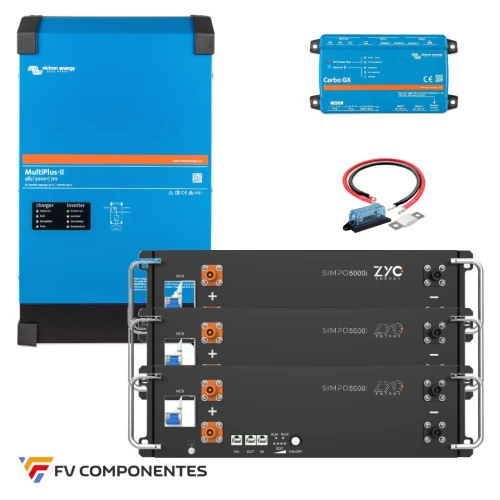 FVComponentes.com - Tienda solar especializada en Victron Energy 51 Kit Solar Aislada Victron MultiPlus II 48/5000 – 15,36 kWh ZYC SIMPO 5000i – Cerbo GX