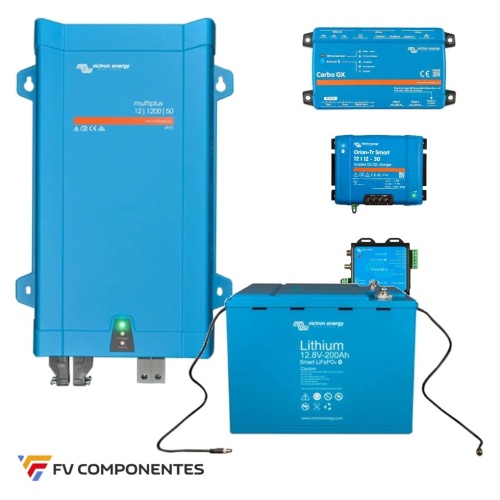 Victron Multiplus 12/1200 Camper Solar Kit – 200Ah Lithium – Lite