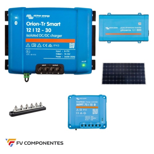 Solar Camper Kit Victron Phoenix 800W - Orion 30A - 1x140W