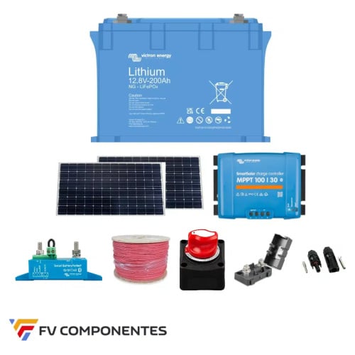Kit solar para cámaras de vigilancia Medio 12 V 380 W con batería de litio Victron 200 Ah