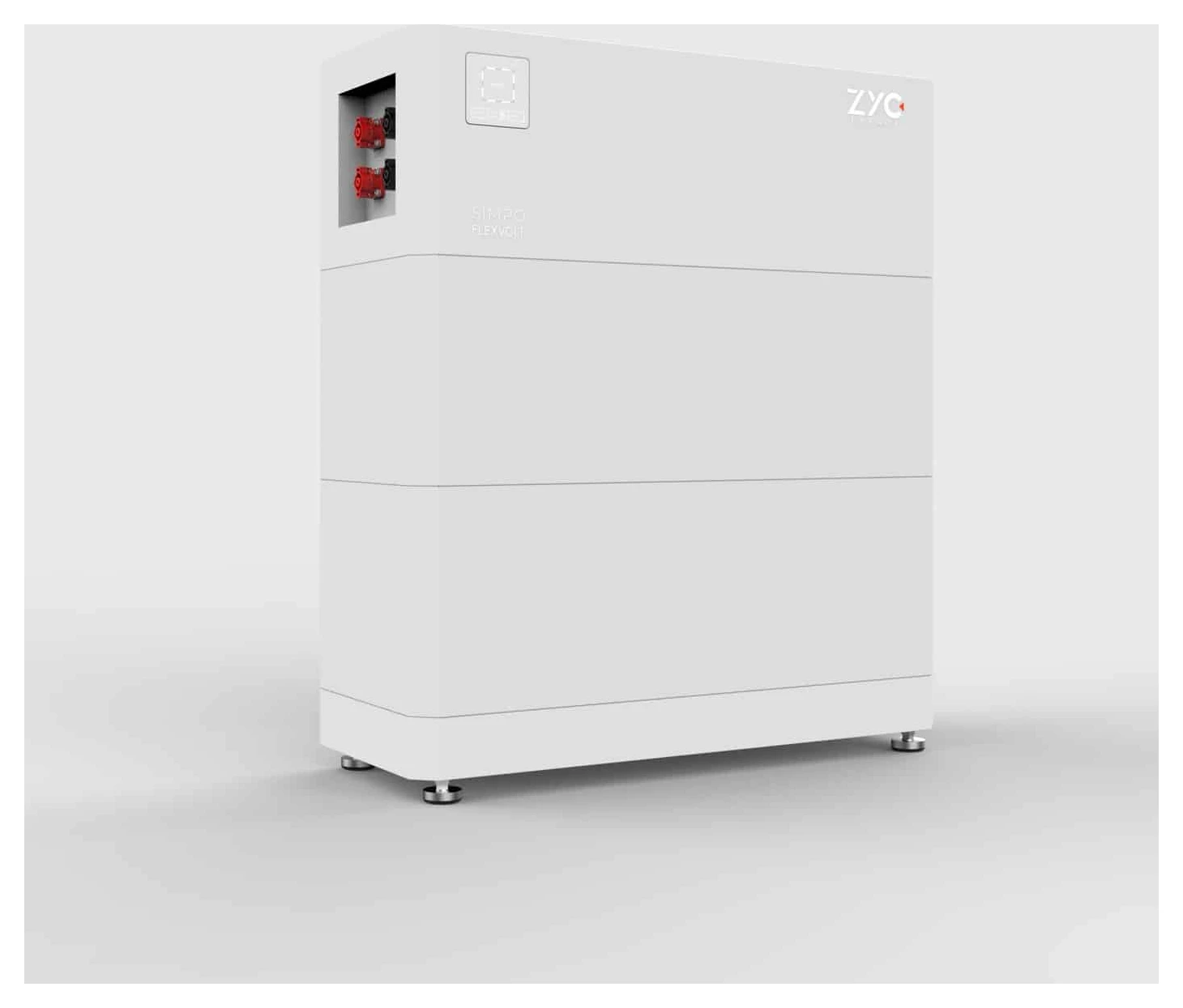 Batterie ZYC SIMPO FlexVolt 16 kWh – Seitenansicht ZYC- und SIMPO-FlexVolt-System mit 16 kWh im Seitenansicht