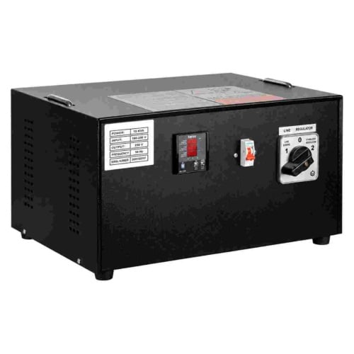 Estabilizador de tensão monofásico com servomotor de 15 kVA (12 kW), 230 V ±2%