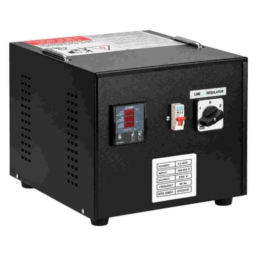 Estabilizador de tensão monofásico com servomotor de 3,5 kVA (2,8 kW), 230 V ±2%