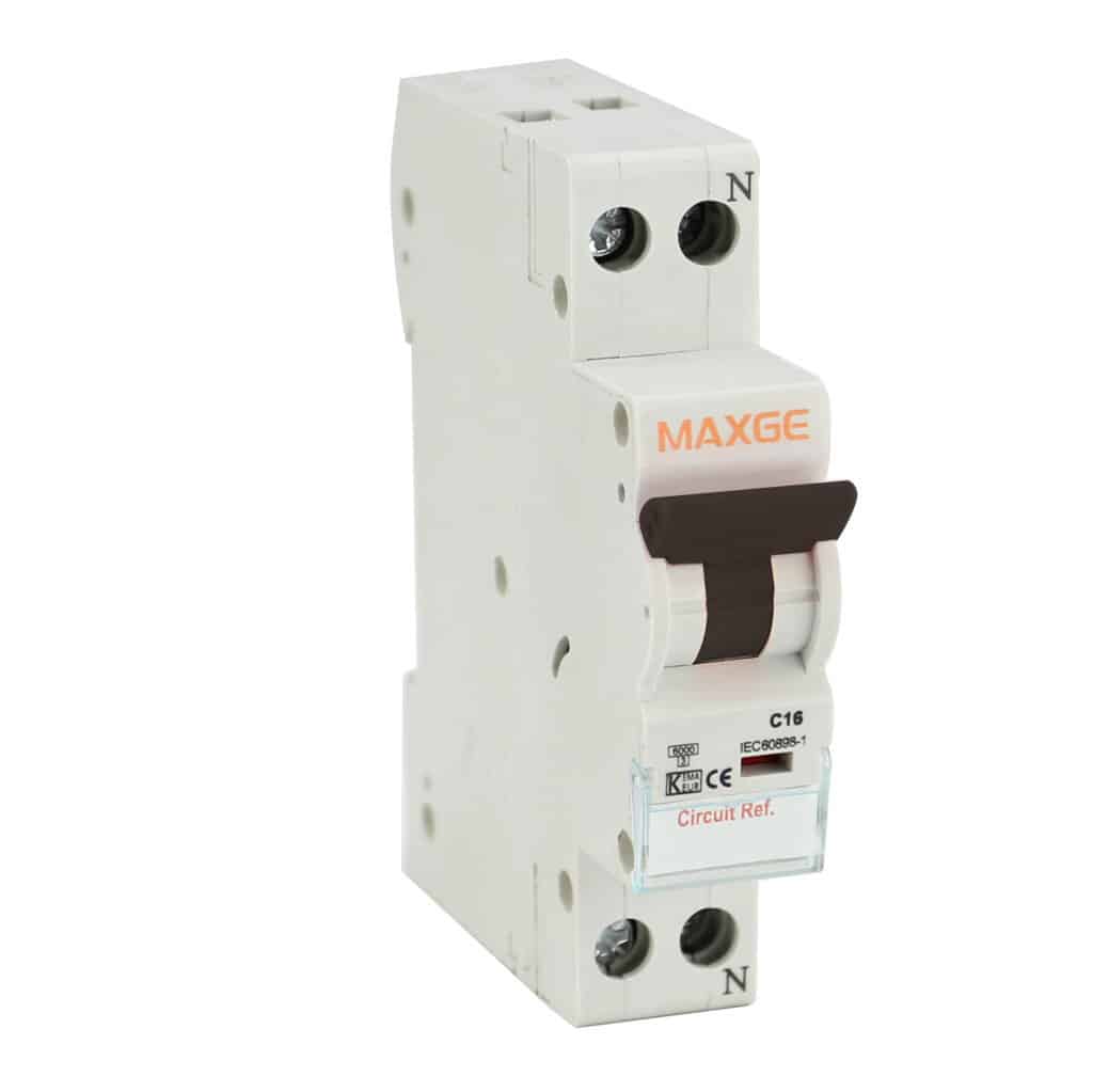 Magnetotérmico estrecho Maxge EPDPN 1P+N Magnetotérmico estrecho Maxge EPDPN 1P+N curva C 6kA